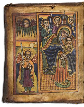 Ethiopic Manuscript with Illuminated Miniatures. Prayerbook.